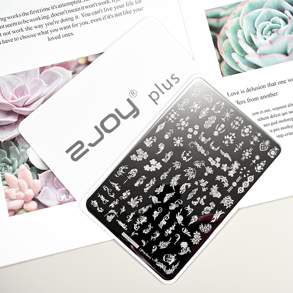 Destičky na ražení nehtů Zimní linky svetru s pruhovaným vzorem Šablony na nehty DIY geometrický kostkovaný design nehtová deska Obrázek Decoratio