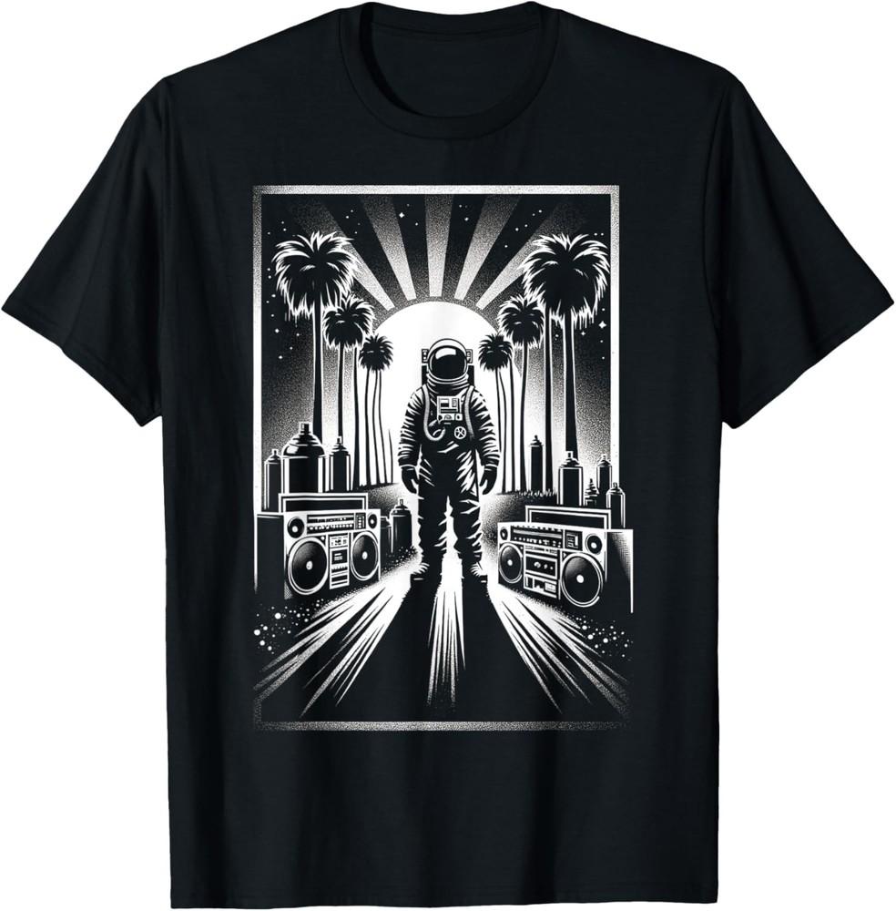 Black & White Palm Astronaut | Men Women XS - 6XL | Graphic T-Shirt Unisex T-Shirt XXXL