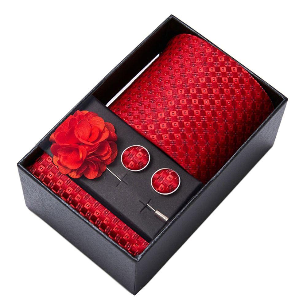 4Pcs/Set Luxury Hanky Cufflinks Paisley Men's Suit Lapel Flowers Pocket Square Groom Formal Suit