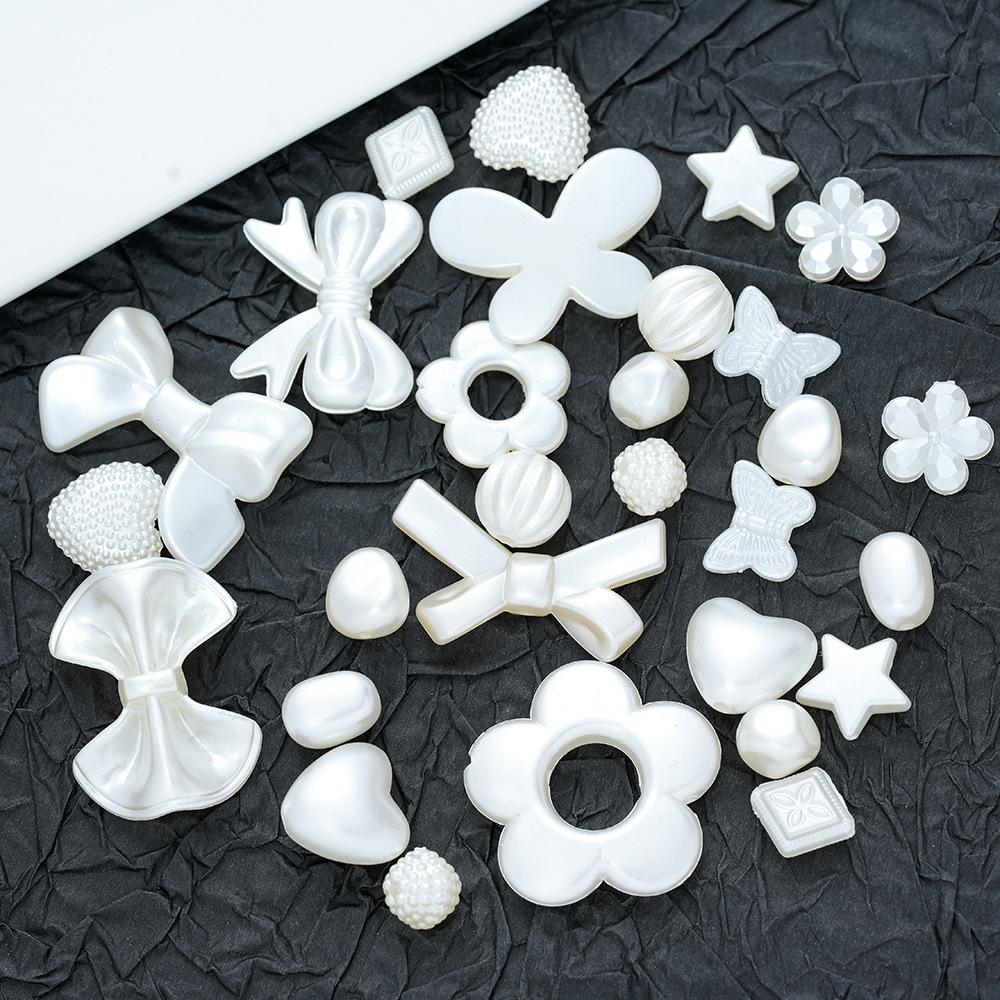 Baroque Rose Imitation Pearl Loose Beads, Cream Glue Accessories Diy Necklace Bracelet Beaded Pendant Accessories