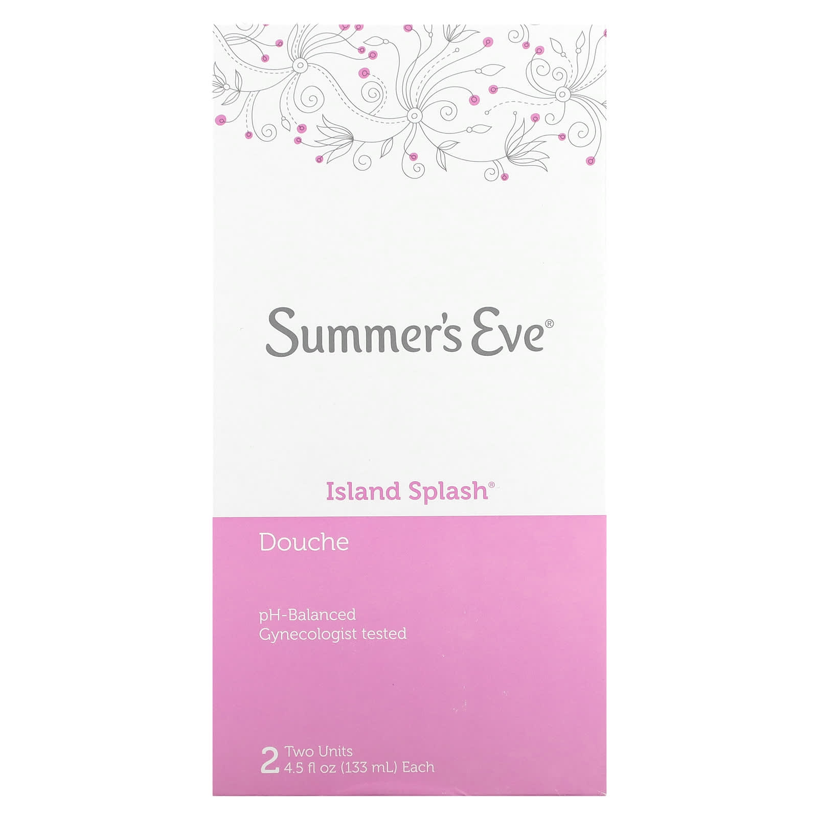 Summer s Eve, Doughe, Island Splash, СѓРїР°РєРѕРІРєР° РёР· 2 С€С‚СѓРє, 4,5 Р¶РёРґРєРёС… СѓРЅС†РёР№ (133 РјР») РєР°Р¶РґС‹Р№