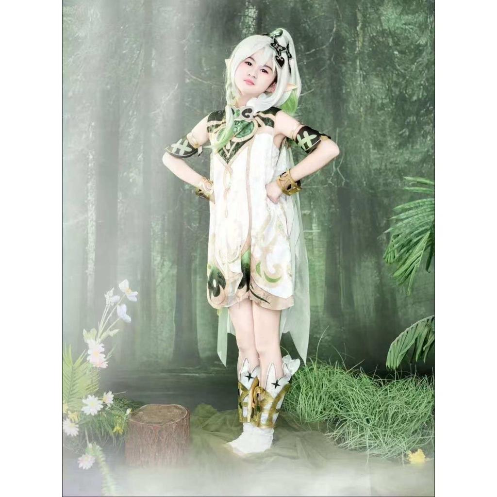 Nahida Cosplay Costume Lesser Lord Kusanali Full Set Dress Ears Wig Nahida Outfits for Comic Con