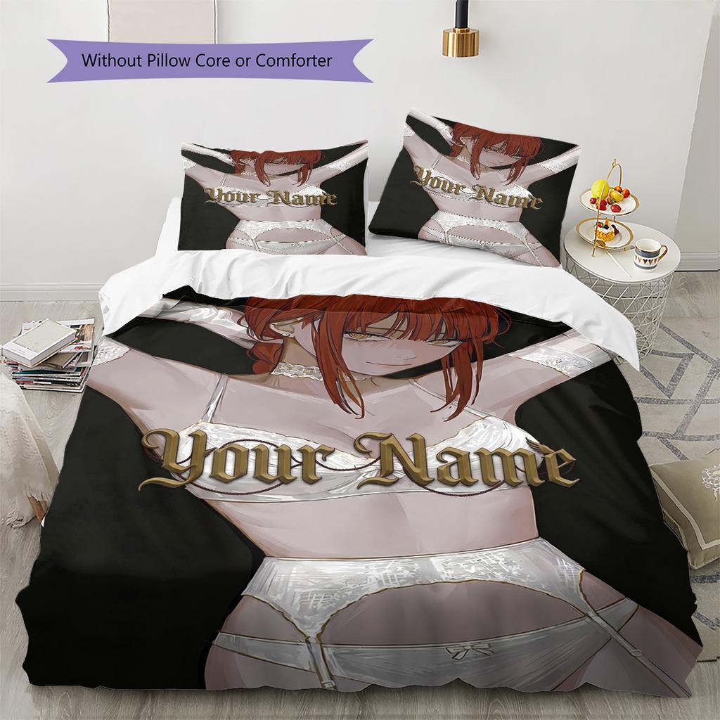 Angel Wings Fantasy Custom Name Pattern Bedding Quilt Set Quilt Cover Pillowcase Home Birthday Gift(1 * duvet cover + 2 * pillowcase, without core)