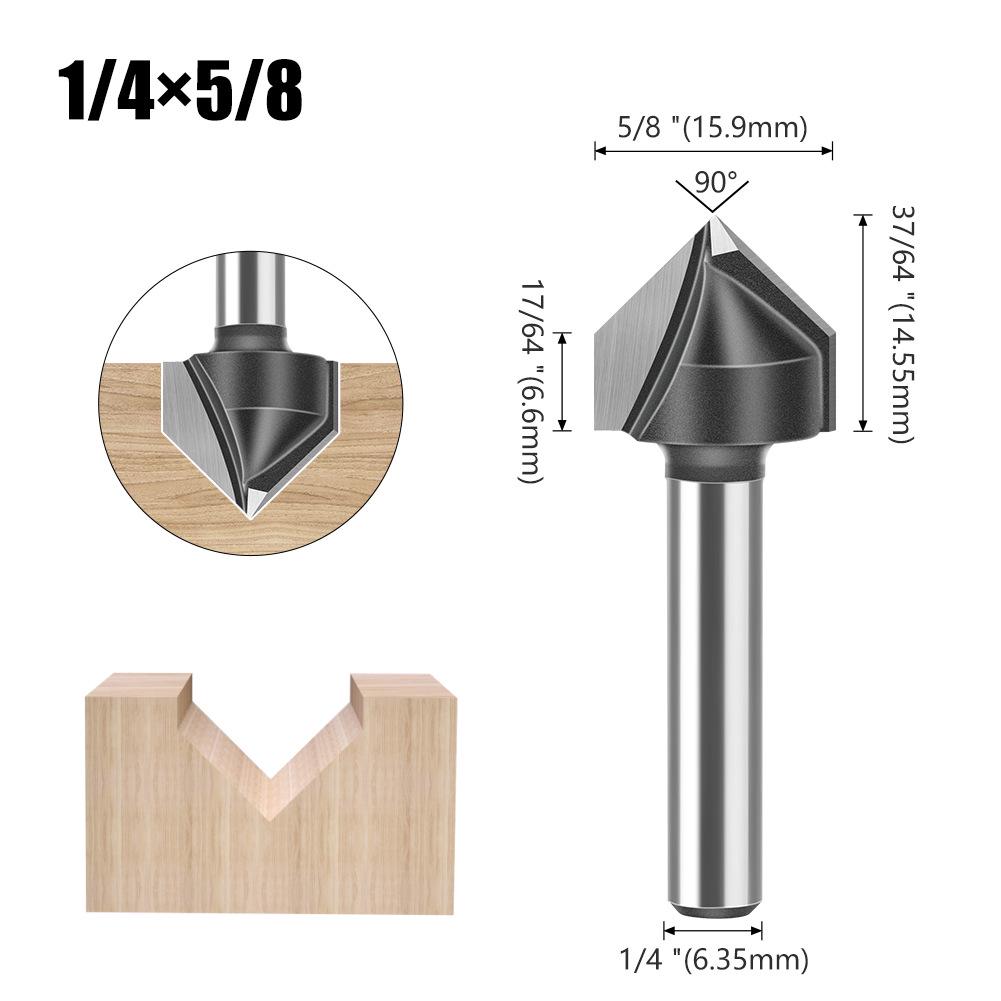 90° V-Shaped Router Bit: Woodworking Edge Trimmer for Aluminum-Plastic Panels