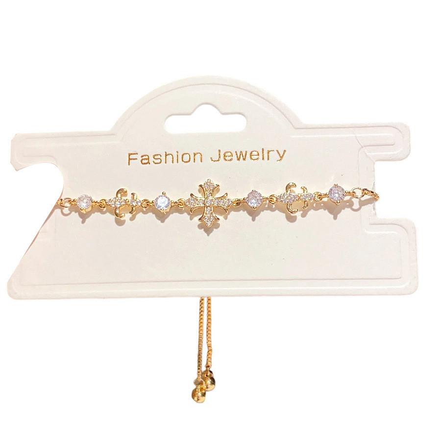 Required Zircon Iris Cross Bracelet Fashion Gold Women Jewelry For Gift Giving