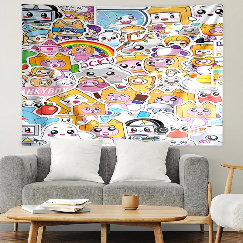LankyBox Print Tapestry, Backdrop, Easy Setup, Ideal for Bedroom, Office & Living Room, with Aesthetic Wall Hanging Decor.