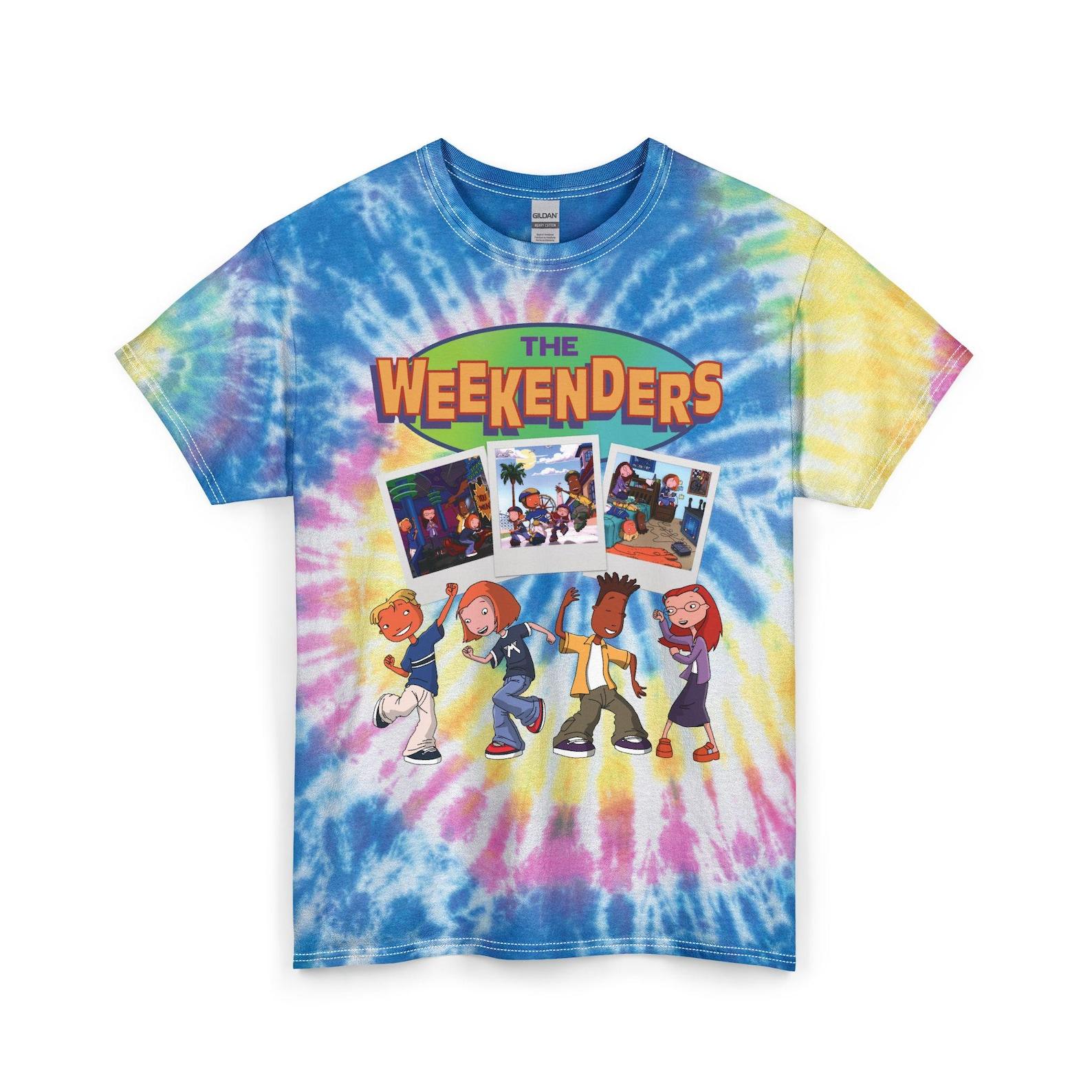 The Weekenders Tee | Tie Dye T-Shirt, Cartoon Graphic M