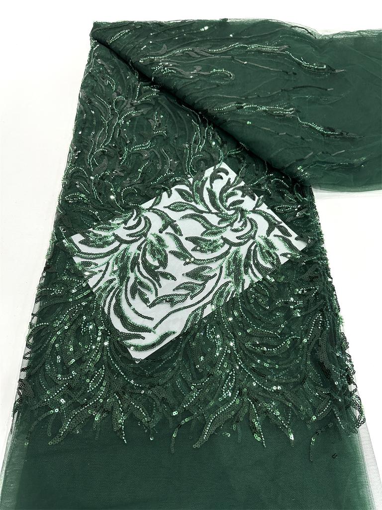 Wine Red African Beaded Lace Fabric Sequins Embroidery 2025 High Quality French Mesh Lace Fabrics for Women Designs Party Sewing