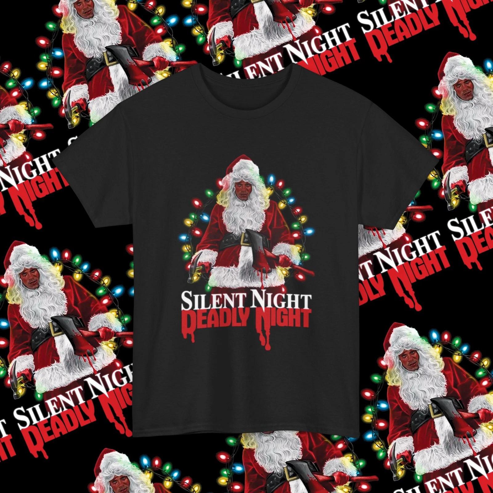 Silent Night Deadly Night Horror Movie T-Shirt, Classic Christmas Slasher Shirt XL