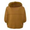 OFTBUY 2024 Herbst Winter Echt Fuchs Waschbär Pelz Kragen Mantel Gestrickte Pullover Frauen Kurzarm Jacke Dicke Warme