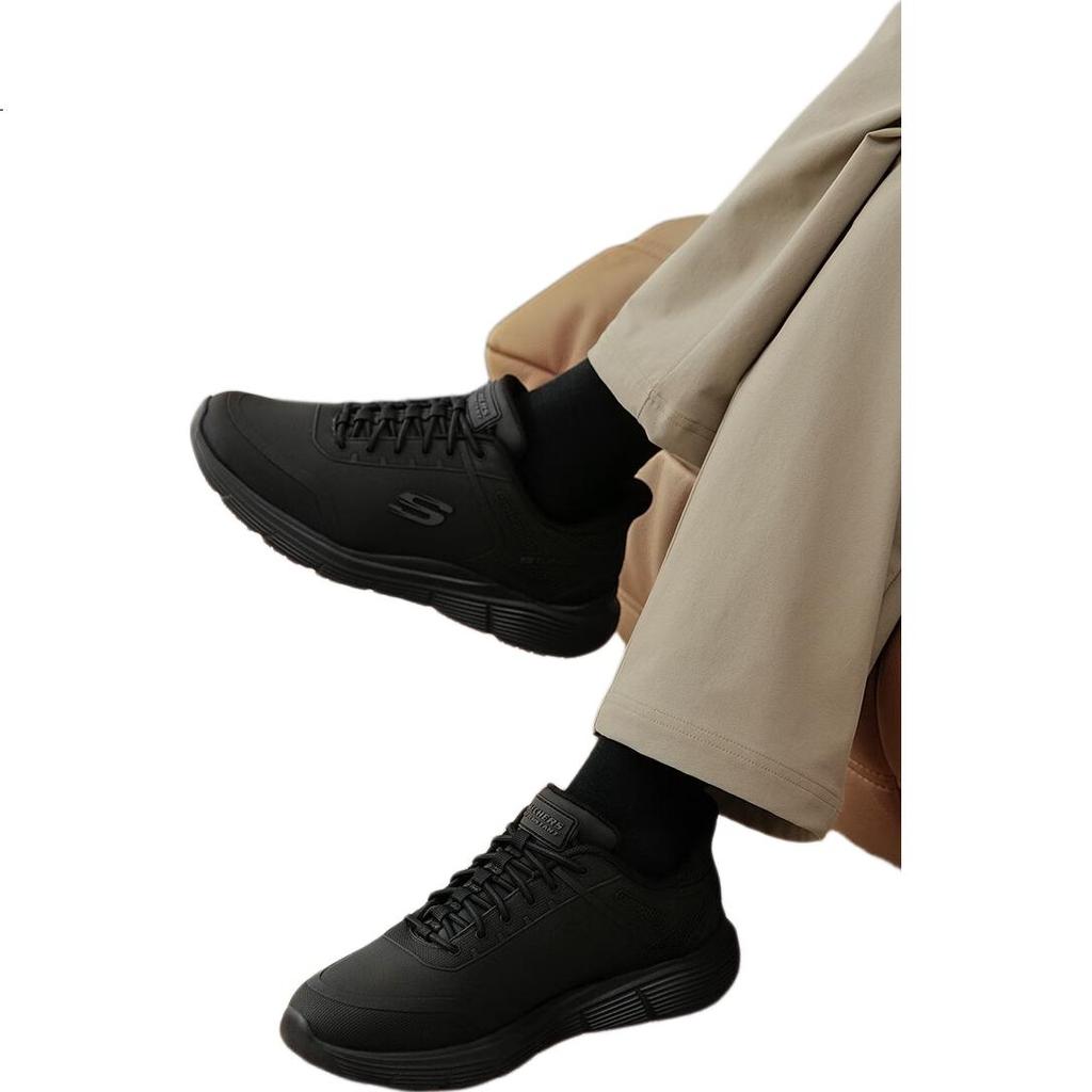 Skechers Men's Autumn Casual Work Shoes Business Commuter Comfortable Soft Sole Lightweight Sneakers BLK Black Size 41