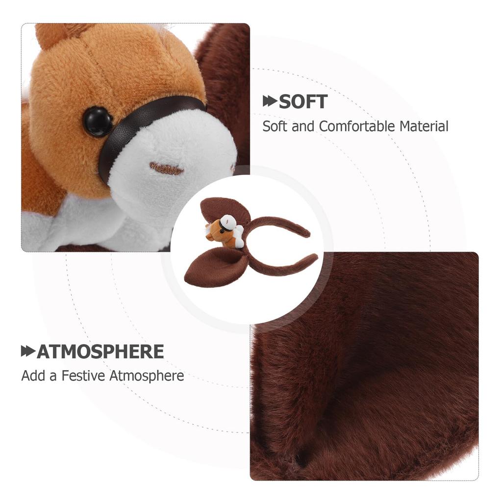 Lurrose Horse Headband, 2026 Zodiac Year of the Horse, Plush Animal Ears, Cosplay Costume for Adults and Children, Perfect for New Year's Cards,