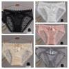Bow Lace Panties Transparent Mesh Flower Briefs Breathable Underwear for Women  Lady