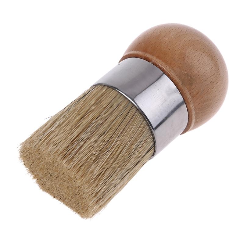 Round Chalk Paint Wax Brushes Wood Handle Natural Bristle Furniture DIY Tool for Painting, Waxing, DIY, Home Decor
