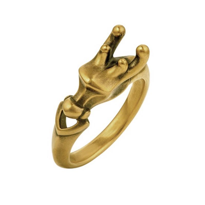 Yin Taifei Dragon Zodiac Copper-Plated Adjustable Gold Ring Open Adjustable