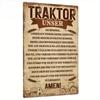 1pc German Metal Tin Sign - "Traktor Unser" Wall Art Decor for Home, Farmhouse, or Ranch, Rustic Wall Hanging with German Quote