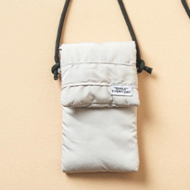 Daiso Volume Padded Mini Crossbody Bag Grey