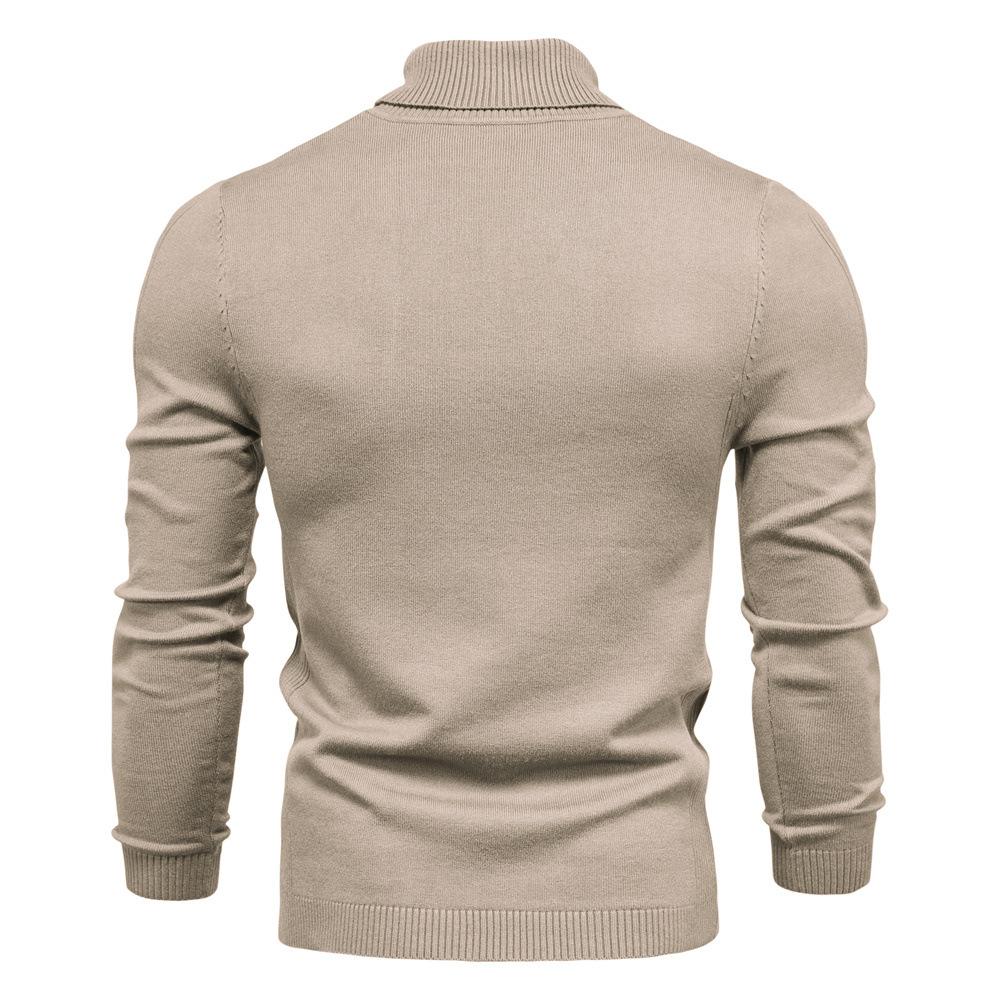Winter Men Turtleneck Sweater Casual Solid Color Warm Pullover High Quality Slim High Neck Long Sleeve Sweater Men