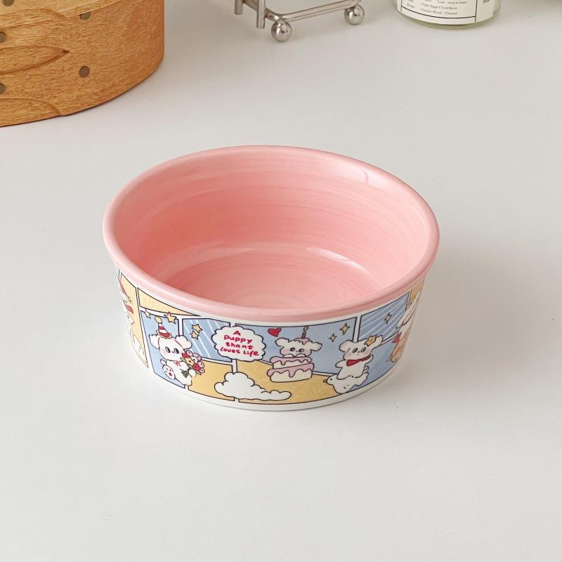 

Cartoon Ceramic Multi-Use Bowl: Ideal for Rice, Noodles, Salad, Fruit, Soup, and More