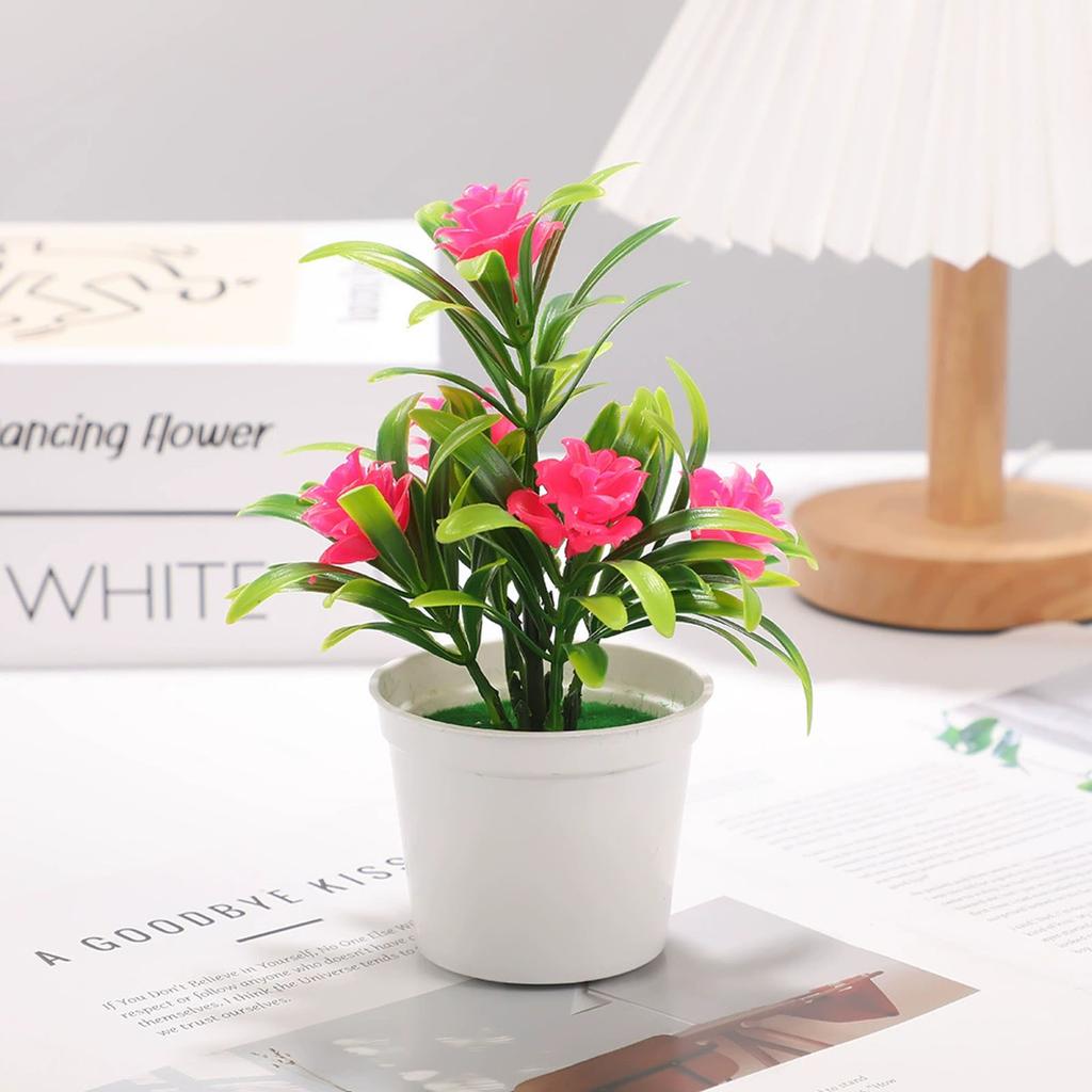 Artificial Potted Plant Decorative Tabletop Fake Flower Arrangement Indoor Home Office Desk Greenery Landscape Faux Botanical Ornament