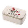 Flower Embroidered Jewelry Storage Box Portable Mini Earrings Necklace Ring Jewelry Box Zipper Flower Jewelry Display Case Gift
