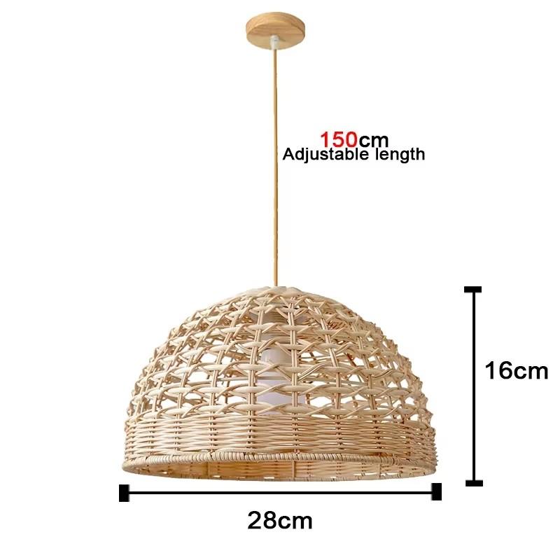 Newest Bamboo Pendant Lamp Ceiling Lights Rattan Wicker Lustre Hand Knit Braiding Suspended Home Dining Braided Indoor Decor Hot
