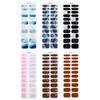Gel Nail Stickers Set 22Pcs Full Cover Gel Nail Wraps Quick Application No Light Needed Gel for Fashionable Women