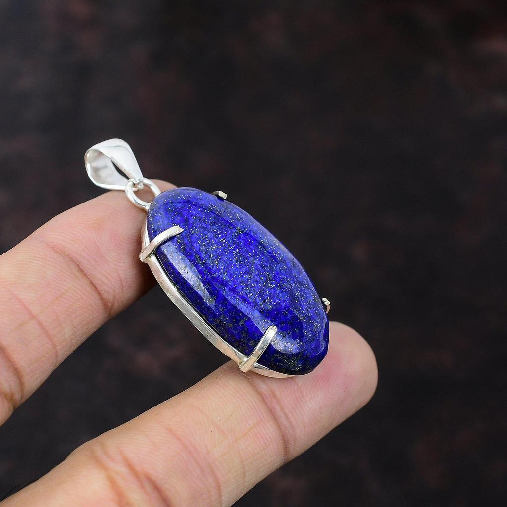 Lapis Lazuli Pendant Handmade Boho Style Jewelry 925 Sterling Silver Pendant A One Quality Gemstone Pendant Gift For Friend Designer Pendant