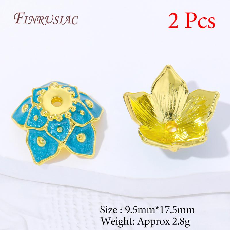 Multiple Styles 18K Gold Plated Beads Caps For Jewelry Making,Brass Flowers Caps For Bracelets DIY Accessories,Tassel End Cap