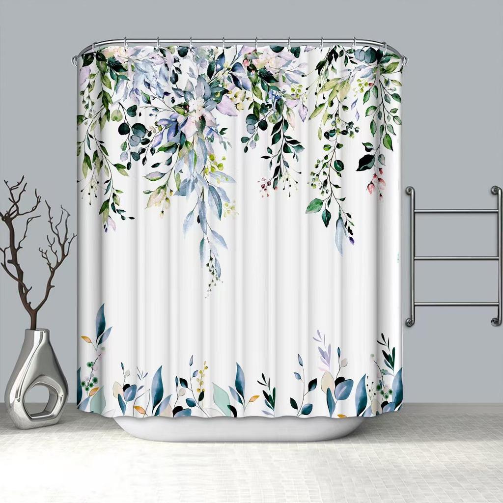 Plant Series Waterproof Bathroom Shower and Privacy Curtain