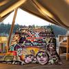 1pc Oasis Band Outdoor Flannel Blanket, Cozy & Warm Soft Te Playful Design, Napping Camping,