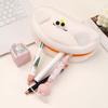 Small Pen Bag Cute Cartoon Seagull White Soft Short Plush  Student Pencil Bag for School Offi