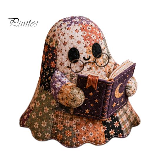Entspannendes Wochenend-DIY-Aktivität Halloween-Geist Patchwork-Set, Niedliches Puppen-Nähset mit vorgeschnittenen Dekormusterstoffen, Herbstferien-Basteln