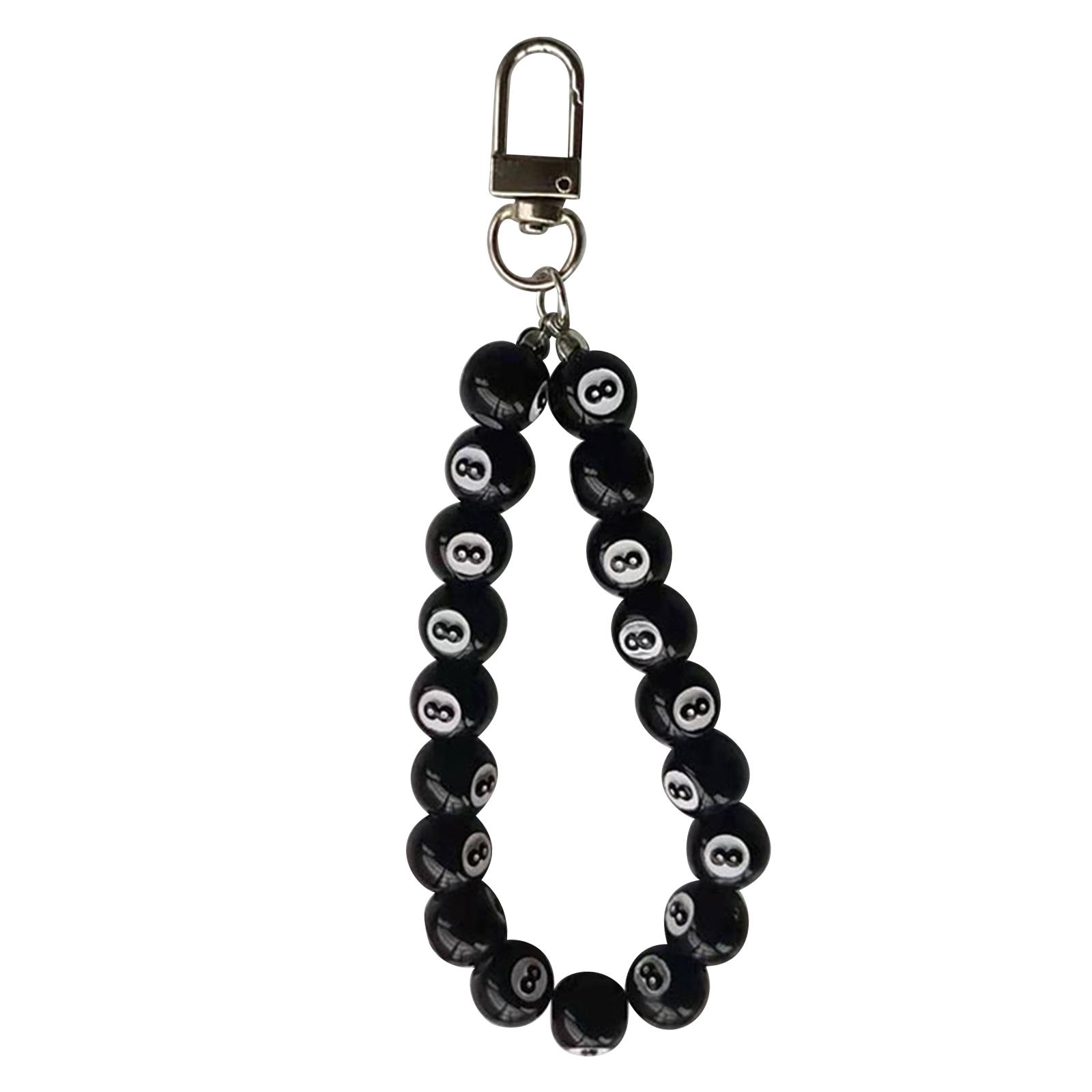 

Phone Chain Billiards 8 Ball Beaded Lanyard Wrist Strap Keychain Phonecase Charm Keychain Wallet Decoration Pendant 1