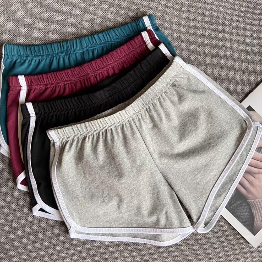 Women's High Waist Athletic Shorts Contrast Stripe Loose Fit Hot Pants Summer Yoga Running Casual Loungewear Sweat Shorts