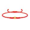 Pure Gold 999 Zodiac Red String Bracelet with Luck Beads for Baby's Full Moon or New Year