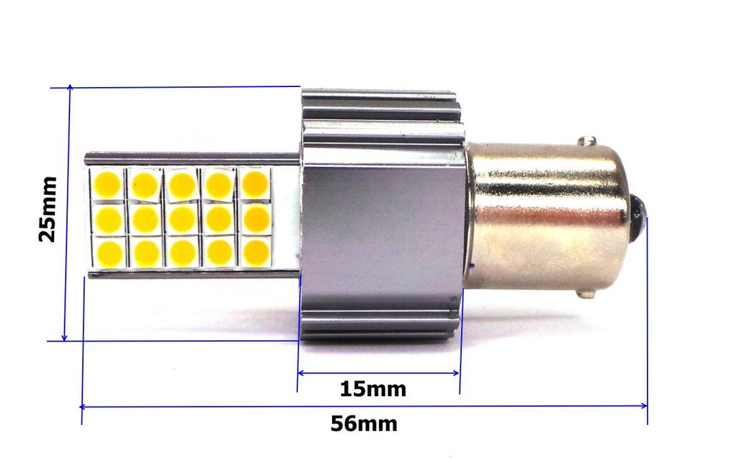LED Bulbs 2x P21W, BA15S 12-24V CANBUS Orange New, Off-Road