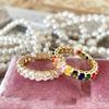 Elegant Adjustable Gold Oval Rainbow Rhinestone Ring For Stylish Summer Fashion Accessories For Women