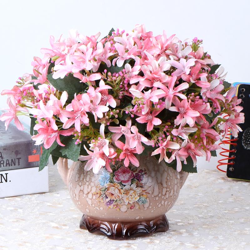 European Rose Silk Floral Arrangement - Artificial Bouquet for Living Room & Dining Table Decor