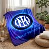 Inter Mailand Benutzerdefinierter Name Text Flanelldecke Fußball Logo Personalisierte Fleece-Kuscheldecke Besonderes Geschenk für Sofa Schlafzimmer Zuhause