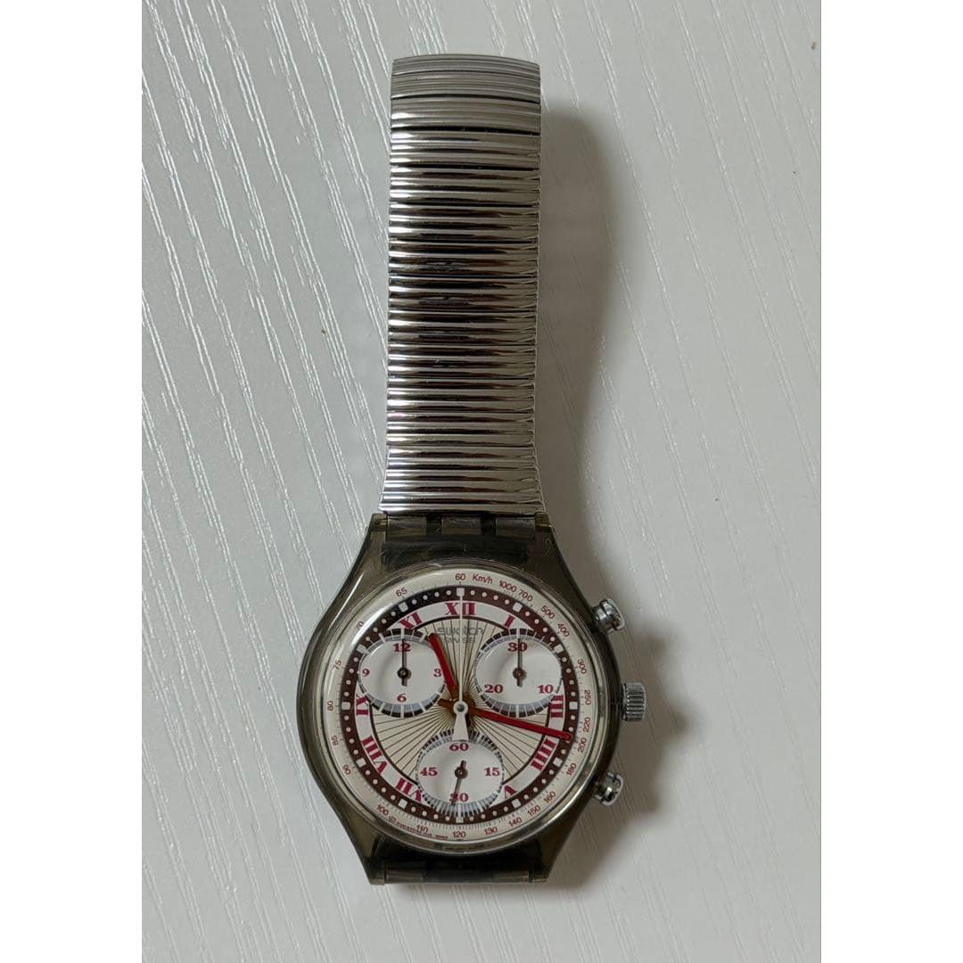 Used Operation confirmed Vintage Swatch Chrono Bellows Belt 1993