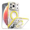 Applicable To IPhone17 Pro Transparent Magnetic Bracket Mobile Phone Case Apple 16 15Pro Max Independent Metal Buttons