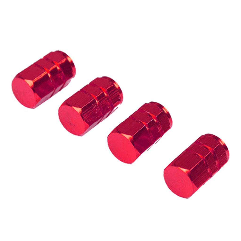 4pcs Aluminum Tire Valve Caps Hexagon Wheel Air Covers Dustproof & Leak Proof Simple Installs for Car SUVs & Motorcycles