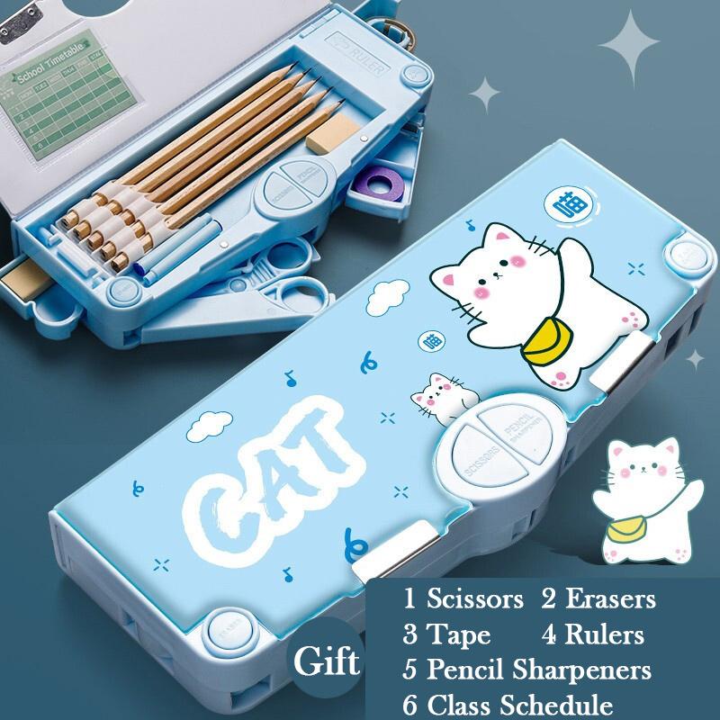 Kawaii Pencil Cases Multifunction Cute Pen Box Back To School Office Supplies For Girl Japanese Korean Storage Bag Stationery