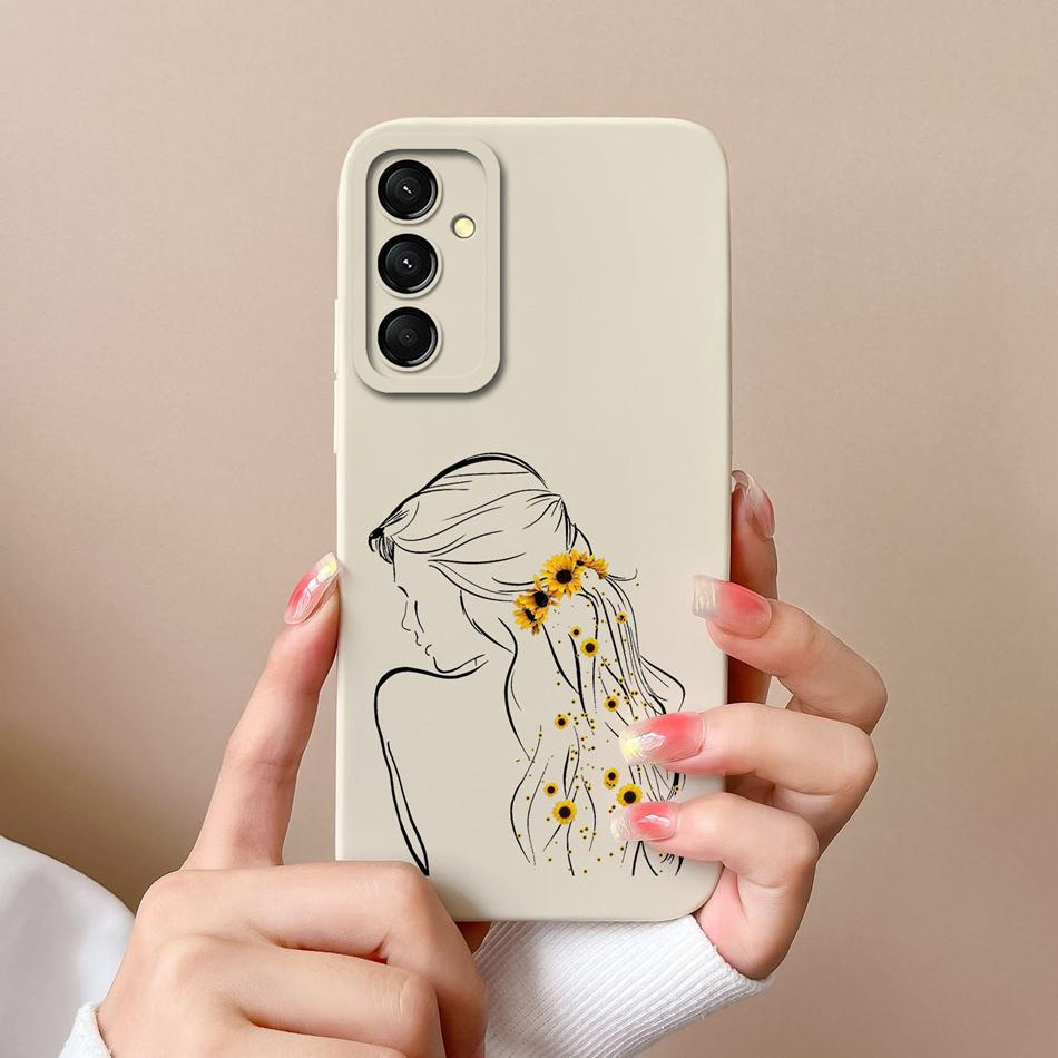 For Samsung Galaxy M35 5G Case Cute Cat Full Coverage Phone Shell For Samsung M 35 Anti Drop Soft Liquid Silicone Back Covers
