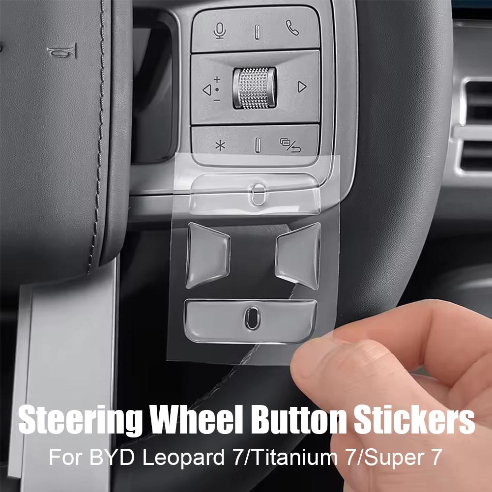 Drip Adhesive Tape For Steering Wheel Buttons For BYD Leopard 7/Titanium 7/Super 7 Interior Accessories Car Emblem Sticker