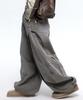 Aleseueseussi Curved Incision Balloon Denim Pants - Gray