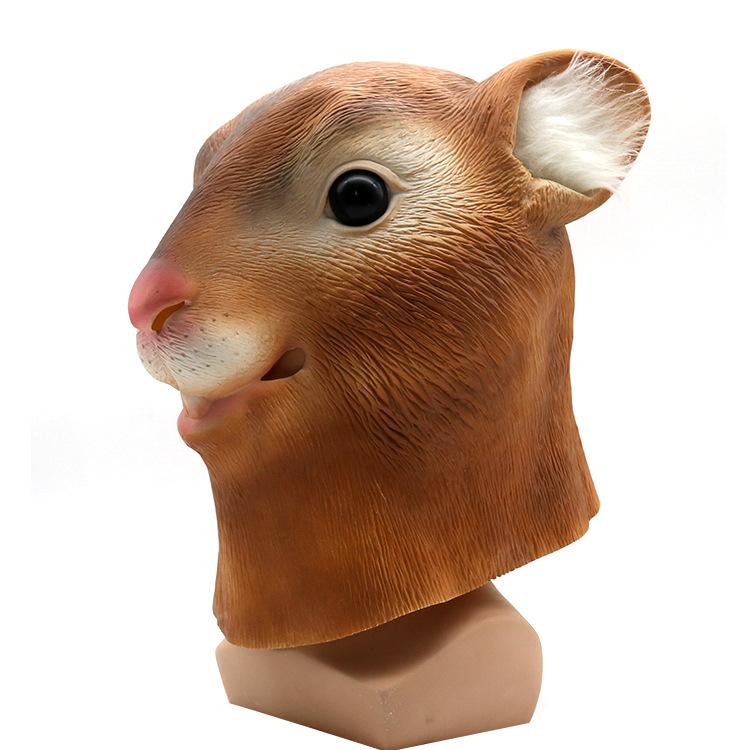 Halloween Latex Eichhörnchen Maske Tierkopfbedeckung für Festivals Cosplay Partyzubehör