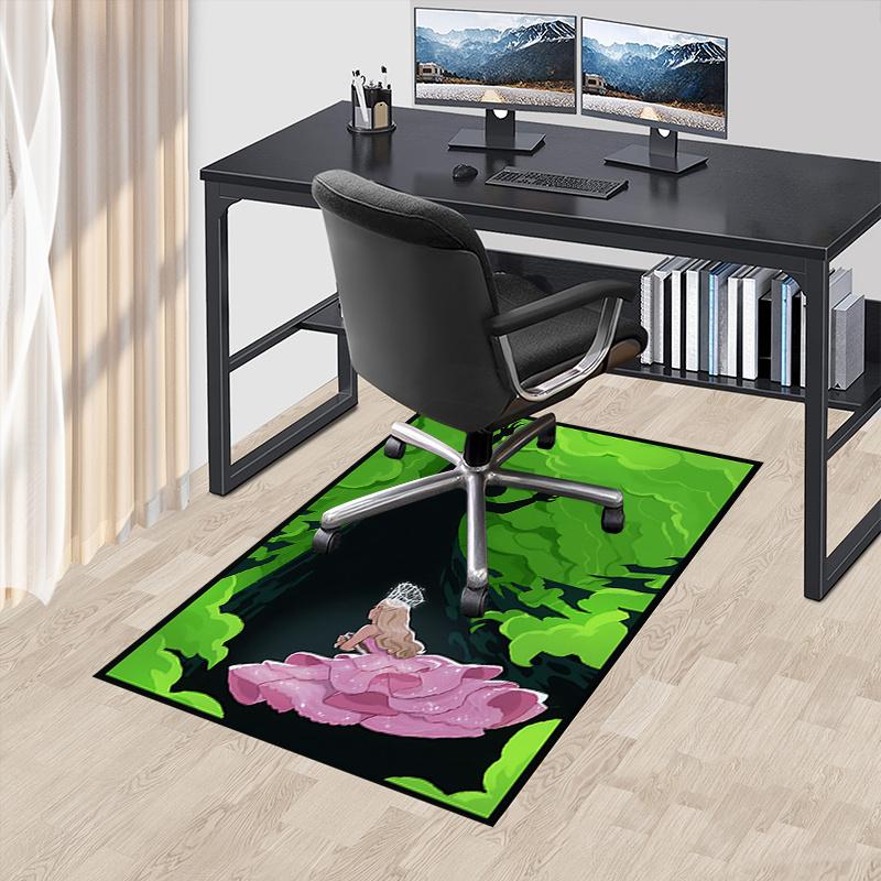 

PrincessWicked Pattern Polyester Office Carpet Chair Mats, Home Decor Dormitory Floor Protector with Anti-Skid Backing, Large Area Coverage, 60cm by 90cm