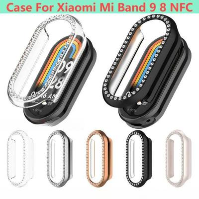 Puzdro Pre Xiaomi Mi Band 9 9NFC 8 NFC Sada S Diamantom PC Tvrdé Pre Xiaomi Smart 9/9NFC Ochranný Kryt Puzdro